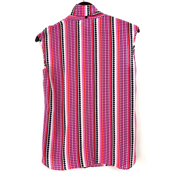 Maison Common Munich Womens Pink Polka Dot Sleeveless Blouse Sz 38 US M 1201R3 - Picture 8 of 12